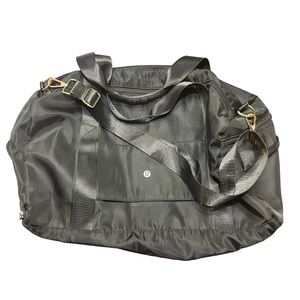 Lululemon Black Canvas Gym Duffel Bag GUC